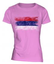 Republika Srpska Distressed Flag Ladies T-Shirt