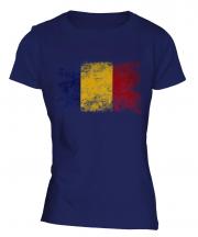 Romania Distressed Flag Ladies T-Shirt