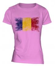 Romania Distressed Flag Ladies T-Shirt