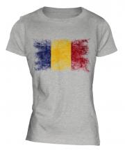 Romania Distressed Flag Ladies T-Shirt