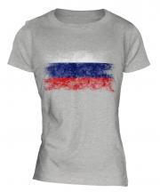 Russia Distressed Flag Ladies T-Shirt