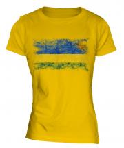 Rwanda Distressed Flag Ladies T-Shirt