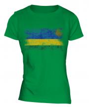 Rwanda Distressed Flag Ladies T-Shirt