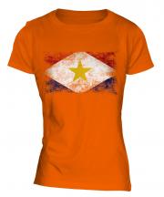 Saba Distressed Flag Ladies T-Shirt