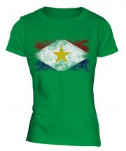 Saba Distressed Flag Ladies T-Shirt