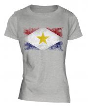 Saba Distressed Flag Ladies T-Shirt