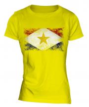 Saba Distressed Flag Ladies T-Shirt