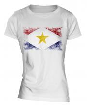 Saba Distressed Flag Ladies T-Shirt