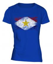 Saba Distressed Flag Ladies T-Shirt