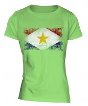 Saba Distressed Flag Ladies T-Shirt