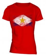 Saba Distressed Flag Ladies T-Shirt