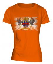 Saint Barthelemy Distressed Flag Ladies T-Shirt