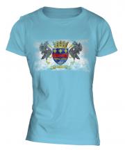 Saint Barthelemy Distressed Flag Ladies T-Shirt