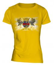 Saint Barthelemy Distressed Flag Ladies T-Shirt