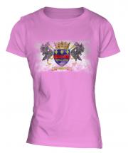 Saint Barthelemy Distressed Flag Ladies T-Shirt