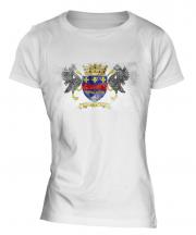 Saint Barthelemy Distressed Flag Ladies T-Shirt