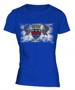 Saint Barthelemy Distressed Flag Ladies T-Shirt