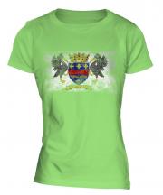 Saint Barthelemy Distressed Flag Ladies T-Shirt