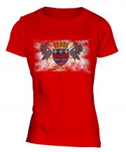Saint Barthelemy Distressed Flag Ladies T-Shirt