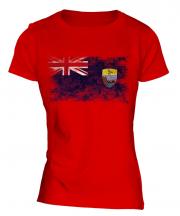 Saint Helena Distressed Flag Ladies T-Shirt