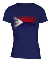 Saint Martin Distressed Flag Ladies T-Shirt