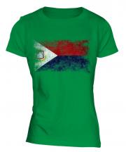 Saint Martin Distressed Flag Ladies T-Shirt