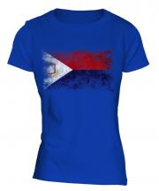 Saint Martin Distressed Flag Ladies T-Shirt