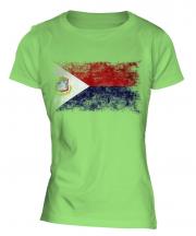 Saint Martin Distressed Flag Ladies T-Shirt