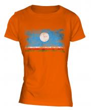 Sakha Republic Distressed Flag Ladies T-Shirt