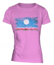 Sakha Republic Distressed Flag Ladies T-Shirt