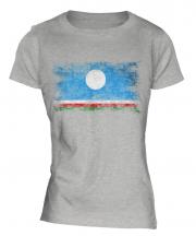 Sakha Republic Distressed Flag Ladies T-Shirt