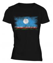 Sakha Republic Distressed Flag Ladies T-Shirt