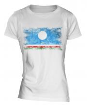 Sakha Republic Distressed Flag Ladies T-Shirt