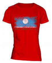 Sakha Republic Distressed Flag Ladies T-Shirt