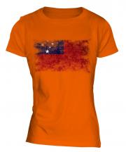 Samoa Distressed Flag Ladies T-Shirt