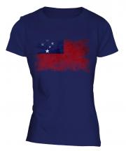 Samoa Distressed Flag Ladies T-Shirt