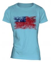Samoa Distressed Flag Ladies T-Shirt
