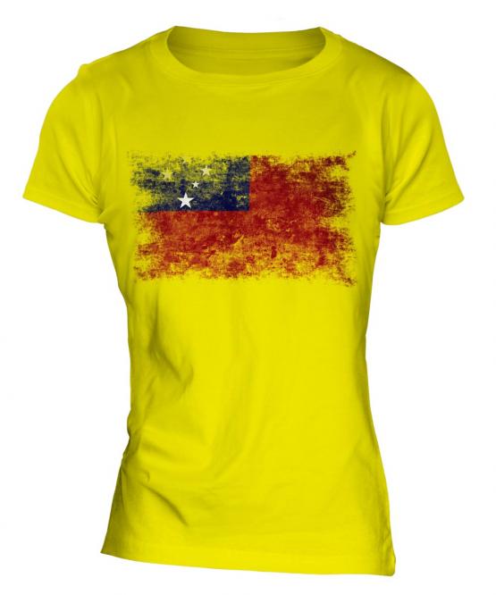 Samoa Distressed Flag Ladies T-Shirt