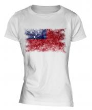 Samoa Distressed Flag Ladies T-Shirt