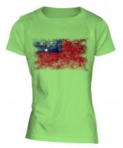 Samoa Distressed Flag Ladies T-Shirt
