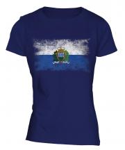 San Marino Distressed Flag Ladies T-Shirt