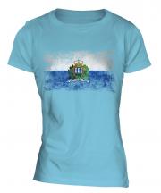 San Marino Distressed Flag Ladies T-Shirt