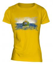 San Marino Distressed Flag Ladies T-Shirt
