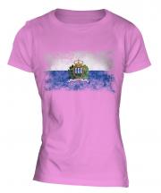 San Marino Distressed Flag Ladies T-Shirt