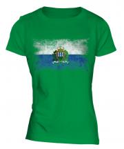 San Marino Distressed Flag Ladies T-Shirt