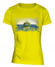 San Marino Distressed Flag Ladies T-Shirt
