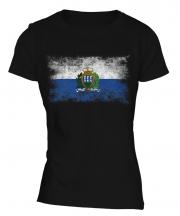 San Marino Distressed Flag Ladies T-Shirt