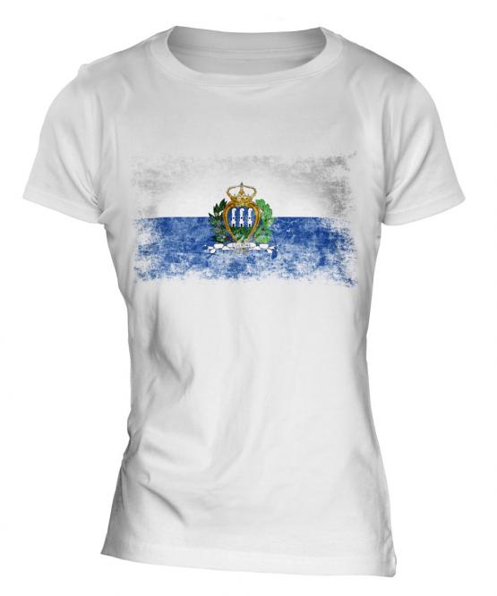 San Marino Distressed Flag Ladies T-Shirt