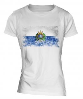 San Marino Distressed Flag Ladies T-Shirt