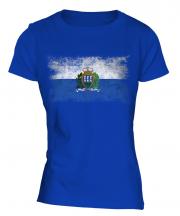 San Marino Distressed Flag Ladies T-Shirt
